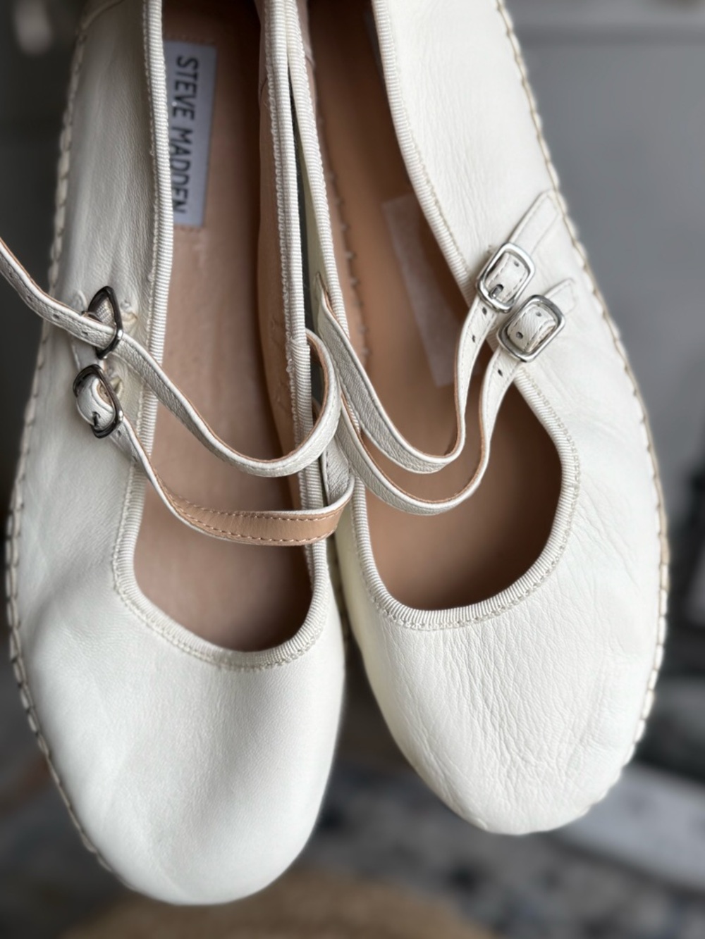 Genuine leather Mary Jane Ballet Flats with Double Buckle Straps lightweight - Picture 4 of 11